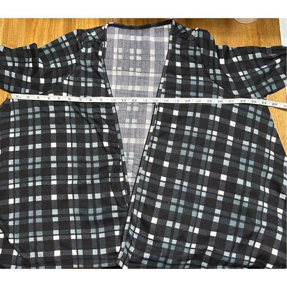 Plaid Open Front Cardigan Size Small - Picture 4 of 5